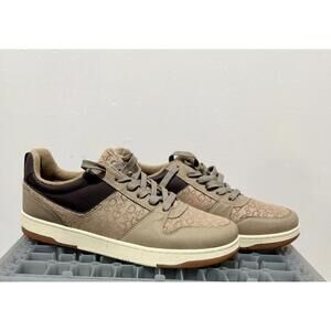 Guess Beige and Brown Logo Pattern Sneakers